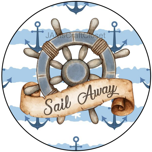 ROUND Digital Graphic Design NAUTICAL SAIL AWAY Sublimation PNG SVG BOAT DECOR Home Decor Wall Art Decor Gift Crafters Delight - JAMsCraftCloset