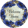 ROUND Digital Graphic Design BLUE POPPIES - WELCOME HOME Wedding Gift First Home Sublimation PNG SVG Country Farmhouse Home Decor Sign Wall Art Gift Crafters Delight - JAMsCraftCloset
