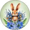 ROUND Digital Graphic Design BLUE BUNNY FLORAL Wedding Gift First Home Sublimation PNG SVG Country Farmhouse Home Decor Wall Art Decor Gift Crafters Delight - JAMsCraftCloset