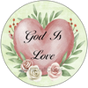ROUND DIGITAL Graphic Design GOD IS LOVE Sublimation PNG SVG Country Farmhouse Home Decor Sign Shelf Sitter Wall Art Decor Wreath FAITH Design Gift Crafters Delight - JAMsCraftCloset