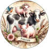 ROUND Digital Graphic Design FARM LIFE - COW PIGS BIRD Floral Wedding Gift First Home Sublimation Decoupage PNG SVG Country Farmhouse Home Kitchen Decor Wall Art Shelf Sitter Gift Crafters Delight - JAMsCraftCloset
