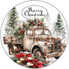 ROUND Digital Graphic Design  MERRY CHRISTMAS OLD TRUCK - CHRISTMAS DESIGN PNG-JPEG-PDF-SVG-Decoupage-Sublimation Design Graphic Country Farmhouse Home Decor HOLIDAY Decor Gift Crafters Delight - JAMsCraftCloset