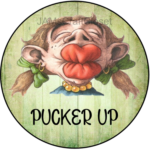 ROUND Digital Graphic Design PUCKER UP Wedding Gift First Home Sublimation PNG SVG Country Farmhouse Home Decor Sign Wall Art Decor Wreath Design Gift Crafters Delight - JAMsCraftCloset