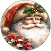 ROUND Digital Graphic Design  SANTA FACE HOLLY POINSETTIAS - CHRISTMAS DESIGN PNG-JPEG-PDF-SVG-Decoupage-Sublimation Design Graphic Country Farmhouse Home Decor HOLIDAY Decor Gift Crafters Delight - JAMsCraftCloset