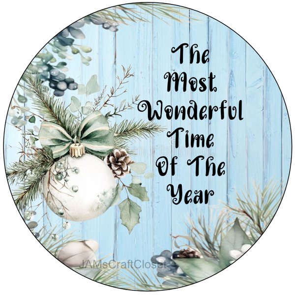 ROUND Digital Graphic Design THE MOST WONDERFUL TIME OF THE YEAR Christmas Gift First Home Sublimation PNG SVG Country Farmhouse Home Decor Wall Art Decor Gift Crafters Delight - JAMsCraftCloset