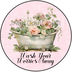 ROUND Digital Graphic Design WASH YOUR WORRIES AWAY Wedding Gift First Home Sublimation PNG SVG Country Farmhouse Home Decor Sign Wall Art Decor Wreath Design Gift Crafters Delight - JAMsCraftCloset
