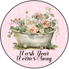 ROUND Digital Graphic Design WASH YOUR WORRIES AWAY Wedding Gift First Home Sublimation PNG SVG Country Farmhouse Home Decor Sign Wall Art Decor Wreath Design Gift Crafters Delight - JAMsCraftCloset