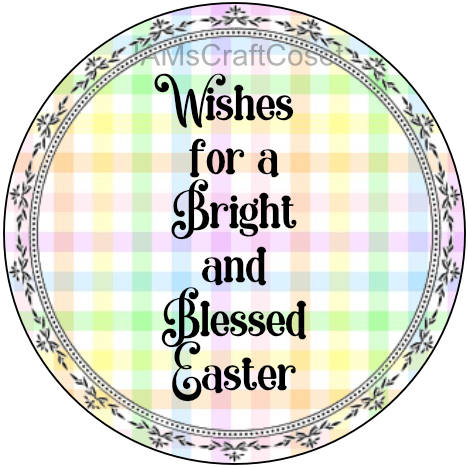 ROUND DIGITAL Graphic Design WISHES FOR A BLESSED EASTER Sublimation PNG SVG Country Farmhouse Home Decor Sign Shelf Sitter Wall Art Decor Wreath EASTER Design Gift Crafters Delight - JAMsCraftCloset
