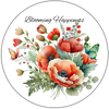 ROUND Digital Graphic Design BLOOMING HAPPINESS - POPPIES Wedding Gift First Home Sublimation PNG SVG Country Farmhouse Home Decor Wall Art Gift Crafters Delight - JAMsCraftCloset