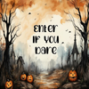SQUARE Digital Graphic Design ENTER IF YOU DARE Sublimation PNG SVG Halloween Sign Farmhouse Country Home Cabin Wreath Design Gift Crafters Delight HAPPY CRAFTING - JAMsCraftCloset