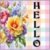 SQUARE Digital Graphic Design SPRING FLORAL - HELLO Sublimation PNG SVG Lake House Sign Farmhouse Country Home Cabin KITCHEN Wall Art Decor Wreath Design Gift Crafters Delight HAPPY CRAFTING - JAMsCraftCloset