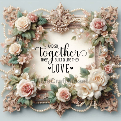 SQUARE Digital Graphic Design TOGETHER THEY BUILT A LIFE THE LOVE Sublimation Decoupage PNG SVG Lake House Sign Farmhouse Country Home Cabin LOVE Wall Art Decor Wreath Design Gift Crafters Delight - JAMsCraftCloset