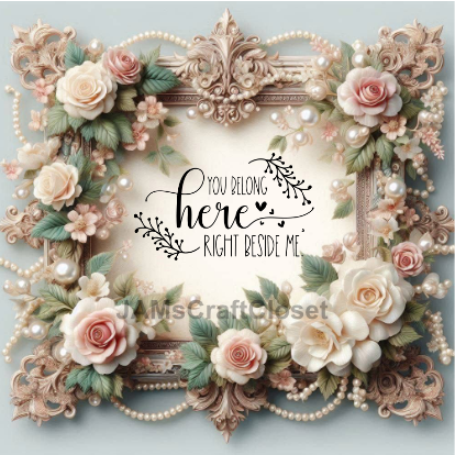 SQUARE Digital Graphic Design YOU BELONG HERE RIGHT BESIDE ME Sublimation Decoupage PNG SVG Lake House Sign Farmhouse Country Home Cabin LOVE Wall Art Decor Wreath Design Gift Crafters Delight - JAMsCraftCloset