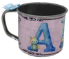 SMALL Tin Cup Decoupaged With Child's Graphic ABC BEARS With Bow on Handle Gift for Child Nursery Decor Child's Room Decor - JAMsCraftCloset
