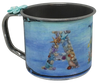 SMALL Tin Cup Decoupaged With Child's Graphic OCEAN With Bow on Handle Gift for Child Nursery Decor Child's Room Decor- JAMsCraftCloset