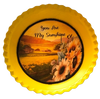 Vintage Fluted Pie Pan Yellow YOU ARE MY SUNSHINE Farmhouse Country Scene Wall Art Handmade Hand Painted Repurposed Upcycled Gift Idea Crafters Delight - JAMsCraftCloset
