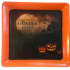 TRAY Orange Plastic Square Decoupaged Hand Painted Upcycled Repurposed Wall Art WELCOME HOME Home Decor Halloween Decor Wall Art Gift - JAMsCraftCloset