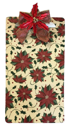 Clipboard Legal Size Vintage Upcycled Handcrafted Christmas Design CHRISTMAS POINSETTIAS Design Gift Idea Unique Unique for Teacher, Secretary, or Student - JAMsCraftCloset