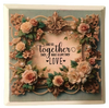 Wood Wall Art Plaque TOGETHER THEY BUILT A LIFE THEY LOVED Square Decoupaged Home Decor Gift Idea Positive Saying Wedding Gift - JAMsCraftCloset