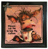 Wood Wall Art Plaque LET ME DRINK MY COFFEE Square Decoupaged Kitchen Home Decor Gift Idea Positive Saying - JAMsCraftCloset