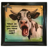 Wood Wall Art Plaque WHAT DO YOU MEAN YOU NEED MORE MILK Funny Cow Square Decoupaged Kitchen Home Decor Gift Idea Positive Saying - JAMsCraftCloset