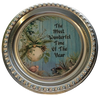TRAY SHINY SILVER PLASTIC ROUND Decoupaged Hand Painted Upcycled Repurposed Wall Art THE MOST WONDERFUL TIME OF THE YEAR Home Decor Christmas Wall Art Gift - JAMsCraftCloset
