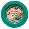 PLATE CHARGER TEAL AQUA PLASTIC ROUND DECOUPAGED Upcycled Repurposed Wall Art or Shelf Sitter YOU GIVE ME ENDLESS BUTTERFLIES Home Decor Wall Art Gift WEDDING - JAMsCraftCloset
