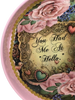 Cake Pan Round Pink YOU HAD ME AT HELLO Hearth and Roses LOVE Wall Art Handmade Hand Painted Repurposed Upcycled Wedding Wedding Gift Idea - JAMsCraftCloset