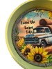 Cake Pan Round Yellow LOVIN THE FARM LIFE Country Farmhouse Wall Art Handmade Hand Painted Repurposed Upcycled Wedding Gift Idea - JAMsCraftCloset
