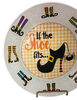 Round Glass Plate Reverse Decoupaged Halloween Holiday IF THE SHOE FITS Farmhouse Country Shelf Sitter Handmade Gift Idea  - JAMsCraftCloset