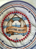 Hard Plastic PLATE Round WELCOME ABOARD Nautical Decor Boat Decor Cabin Cruiser Decor Lake House Beach House Handmade Decoupaged Repurposed Upcycled Gift Idea - JAMsCraftCloset