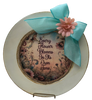 PLATE CHARGER CREAM With Brown Border PLASTIC ROUND DECOUPAGED Upcycled Repurposed Wall Art or Shelf Sitter EVERY FLOWER BLOOMS IN ITS OWN TIME Home Decor Gift WEDDING - JAMsCraftCloset