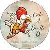 ROUND Digital Graphic Design COCK-A-DOODLE-DO 1 Sublimation PNG SVG Lake House Sign Farmhouse Country Home Cabin KITCHEN Wall Art Decor Wreath Design Charger Plates Gift Idea Crafters Delight HAPPY CRAFTING {{ JAMsCraftCloset }}