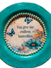 PLATE CHARGER TEAL AQUA PLASTIC ROUND DECOUPAGED Upcycled Repurposed Wall Art or Shelf Sitter YOU GIVE ME ENDLESS BUTTERFLIES Home Decor Wall Art Gift WEDDING - JAMsCraftCloset