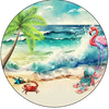 ROUND Digital Graphic Design BEACH SCENE 3 Sublimation PNG SVG Beach House Sign KITCHEN Wall Art Decor Wreath Design Gift Crafters Delight HAPPY CRAFTING {{ JAMsCraftCloset }}