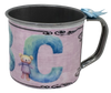 SMALL Tin Cup Decoupaged With Child's Graphic ABC BEARS With Bow on Handle Gift for Child Nursery Decor Child's Room Decor - JAMsCraftCloset