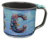 SMALL Tin Cup Decoupaged With Child's Graphic OCEAN With Bow on Handle Gift for Child Nursery Decor Child's Room Decor- JAMsCraftCloset