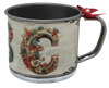 SMALL Tin Cup Decoupaged With Child's Graphic FLORAL With Bow on Handle Gift for Child Nursery Decor Child's Room Decor- JAMsCraftCloset