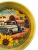Cake Pan Round Yellow LOVIN THE FARM LIFE Country Farmhouse Wall Art Handmade Hand Painted Repurposed Upcycled Wedding Gift Idea - JAMsCraftCloset
