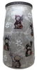 Glass VASE Decoupaged CHRISTMAS SNOWMEN POINSETIAS Shelf Sitter Country Farmhouse Shabby Chic Victorian BoHo Decor Holiday Decor Gift Idea - JAMsCraftCloset