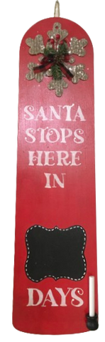 FAN BLADE Wall Art SANTA IS COMING IN - DAYS Upcycled Repurposed Ceiling Fan Blade Wall Art Hand Painted Christmas Holiday Decor Handmade Home Decor Unique Gift {{ JAMsCraftCloset }}