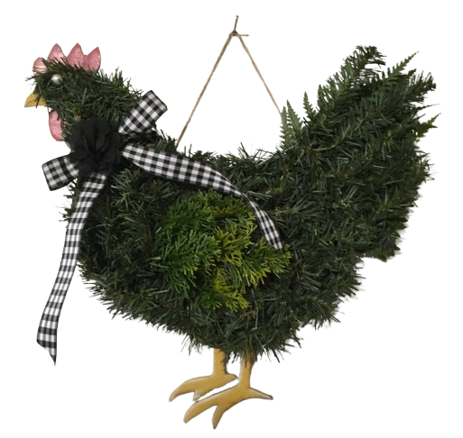 Wooden Pine Tree Covered CHICKEN/HEN 2 Hand Painted Handmade Kitchen Decoration Wall Art Tier Tray Decoration Home Decor Folk Art Primitive Gift Idea Unique {{ JAMsCraftCloset }}