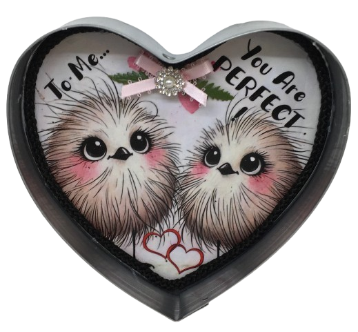 Valentine Heart-Shaped Tin Wall Art Handmade Hand Painted Love Saying - TO ME YOU ARE PERFECT Holiday Decoration Gift Idea Crafters Delight {{ JAMsCraftCloset }}