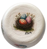 Glass VASE Decoupaged EASTER BUNNIES WITH BASKET AND EGGS Holiday Decor Wedding Decor Shelf Sitter Vase Shabby Chic Victorian BoHo Decor Gift Idea - JAMsCraftCloset