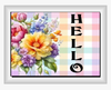 SQUARE Digital Graphic Design SPRING FLORAL - HELLO Sublimation PNG SVG Lake House Sign Farmhouse Country Home Cabin KITCHEN Wall Art Decor Wreath Design Gift Crafters Delight HAPPY CRAFTING - JAMsCraftCloset