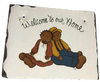 Antique Roof Slate Hand Painted WELCOME TO OUR HOME Black Americana Unique Country Farmhouse Wall Art Amish/Pilgrims Gift {{ JAMsCraftCloset }}