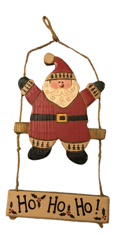 Santa Ho Ho Ho Wooden Carved Folk Art Vintage Primitive Country Wall Art Holiday Christmas Decor Gift Idea Collectible {{ JAMsCraftCloset }}