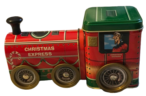 Tin Vintage Tin Box Company Design Christmas Express Delivery Train Truck Collectible Gift Idea {{ JAMsCraftCloset }}