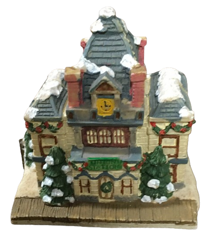 Shelf Sitters HOLIDAY HOUSE THAT OPENS TO SHOW THE INSIDE Vintage Holiday Decoration Christmas Decor Gift Idea Heavy Resin China - JAMsCraftCloset