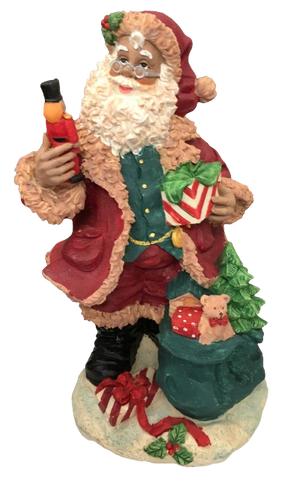 African American Ethnic Santa With Toys Vintage Holiday Decoration Christmas Decor Gift Idea {{ JAMsCraftCloset }}